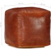 Sedací puf 40 x 40 x 40 cm pravá kozí kůže [248127] (Barva Tmavě hnědá)