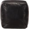 Sedací puf 40 x 40 x 40 cm pravá kozí kůže [248127] (Barva Tmavě hnědá)