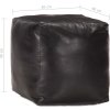 Sedací puf 40 x 40 x 40 cm pravá kozí kůže [248127] (Barva Tmavě hnědá)