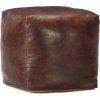 Sedací puf 40 x 40 x 40 cm pravá kozí kůže [248127] (Barva Tmavě hnědá)