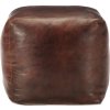 Sedací puf 40 x 40 x 40 cm pravá kozí kůže [248127] (Barva Tmavě hnědá)