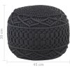 Ručně vyrobený sedací puf macramé 45 x 30 cm bavlna [324005] (Barva Antracitová)