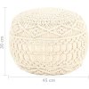 Ručně vyrobený sedací puf macramé 45 x 30 cm bavlna [324005] (Barva Antracitová)
