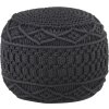 Ručně vyrobený sedací puf macramé 45 x 30 cm bavlna [324005] (Barva Antracitová)