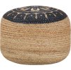 Ručně vyrobený sedací puf 45 x 30 cm juta [248086] (Barva Černá)
