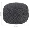 Ručně vyrobený sedací puf macramé 45 x 30 cm bavlna [248089] (Barva Bílá)
