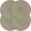 Prostírání 4 ks 38 cm kulaté juta [133836] (Barva Tmavě šedá)