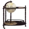 Volně stojící globus bar stojan na víno eukalyptus zelený [320907] (Barva Zelená a hnědá)