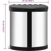 Vestavný odpadkový koš plast 12 l [51172] (Barva Černo-stříbrný)