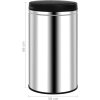 Odpadkový koš s automatickým senzorem 60l uhlíková ocel [322695] (Barva Stříbrná)