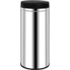 Odpadkový koš s automatickým senzorem 80l uhlíková ocel [322697] (Barva Stříbrná)