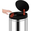 Odpadkový koš s automatickým senzorem 80l uhlíková ocel [322697] (Barva Stříbrná)