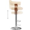 Barové stoličky 2 ks ohýbané dřevo a umělá kůže [327335] (Barva krémová a tmavě hnědá)
