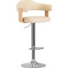 Barové stoličky 2 ks ohýbané dřevo a umělá kůže [327335] (Barva krémová a tmavě hnědá)
