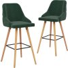 Barové židle 2 ks samet [289465] (Barva Tmavě zelená)