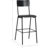 Barové židle 4 ks masivní překližka a ocel [3054566] (Barva Černá)