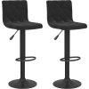 Barové stoličky 2 ks samet [333728] (Barva Černá)