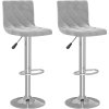 Barové židle 2 ks samet [333687] (Barva Světle šedá)