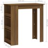 Barový stůl s úložným regálem 102 x 50 x 103,5 cm [812968] (Barva Hnědý dub)