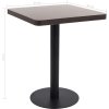 Bistro stolek tmavě hnědý 60 x 60 cm MDF [286430] (Barva světle hnědá a černá)