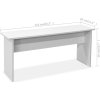 Jídelní stůl a lavice 3 kusy kompozitní dřevo [244865] (Barva Bílá)