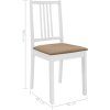 5dílný jídelní set MDF [276403] (Barva Bílá)