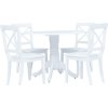 5dílný jídelní set masivní kaučukovník [276869] (Barva Bílá)