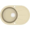 Žulový kuchyňský dřez jednoduchý oválný [144866] (Barva Béžová)