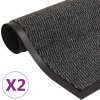 Protiprachové obdélníkové rohožky 2 ks všívané 60 x 90 cm [3051605] (Barva Antracitová)