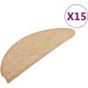 Schodové rohože 15 ks 65 x 21 x 4 cm , půlkulaté, velké [326902] (Barva Tmavě béžová)