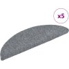 Schodové rohože samolepicí 5 ks 56 x 17 x 3 cm půlkulaté [149680] (Barva Světle šedá)