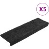 Schodové rohože samolepicí 5 ks 65 x 21 x 4 cm s obdélníkovým okrajem [149724] (Barva Šedá)