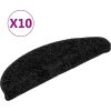 Schodové rohože 10 ks 56 x 17 x 3 cm půlkulaté [149785] (Barva Černá)