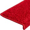 Schodové rohože 10 ks 65 x 21 x 4 cm s obdélníkovým okrajem [149829] (Barva Červená)