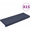 Schodové rohože 15 ks 65 x 21 x 4 cm s obdélníkovým okrajem [326194] (Barva Mořská modrá)