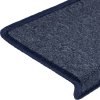 Schodové rohože 15 ks 65 x 21 x 4 cm s obdélníkovým okrajem [326194] (Barva Mořská modrá)