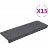 Schodové rohože 15 ks 65 x 21 x 4 cm s obdélníkovým okrajem [326194] (Barva Mořská modrá)