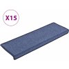Schodové rohože 15 ks 65 x 21 x 4 cm s obdélníkovým okrajem [326194] (Barva Mořská modrá)