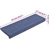 Schodové rohože 15 ks 65 x 21 x 4 cm s obdélníkovým okrajem [326194] (Barva Mořská modrá)