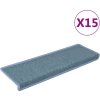Schodové rohože 15 ks 65 x 21 x 4 cm s obdélníkovým okrajem [326194] (Barva Mořská modrá)