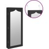 Zrcadlová šperkovnice nástěnná 37,5 x 10 x 90 cm [353224] (Barva Černá)
