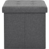 Skládací úložné stoličky 2 ks umělý len [247079] (Barva Tmavě šedá)