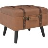 Stoličky s úložným prostorem 3 ks umělá kůže [247532] (Barva Tan)