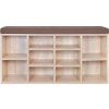 Lavice na boty 10 přihrádek [242555] (Barva Hnědá)