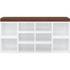 Lavice na boty 10 přihrádek [242555] (Barva Hnědá)