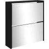 Botník se zrcadlem 2patrový 63 x 17 x 67 cm [342629] (Barva Černá)