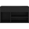 Lavice s botníkem 80 x 30 x 45 cm dřevotříska [808748] (Barva Černá)