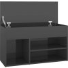 Lavice s botníkem 80 x 30 x 45 cm dřevotříska [808748] (Barva Černá)