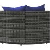 Zahradní rohové pohovky s poduškami 2 ks polyratan [319806] (Barva Černo-modrá)