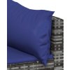 Zahradní rohové pohovky s poduškami 2 ks polyratan [319806] (Barva Černo-modrá)